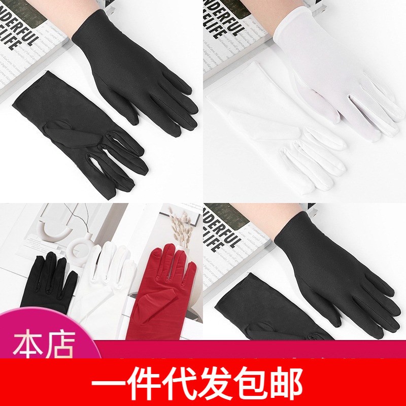 一件代发包邮/手套/礼仪A1P4z2-白手套礼仪汗布盘串珠文玩开车劳