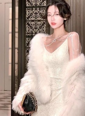 高级感轻熟风多层水滴吊坠肩链t气质名媛轻奢礼服肩链女body chai