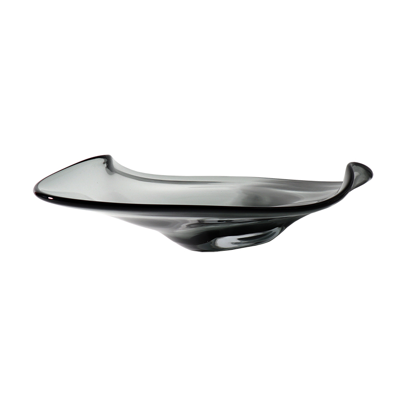 意式流水玻璃创意果盘轻奢餐桌摆件设计师家用客厅茶几零食水果盘