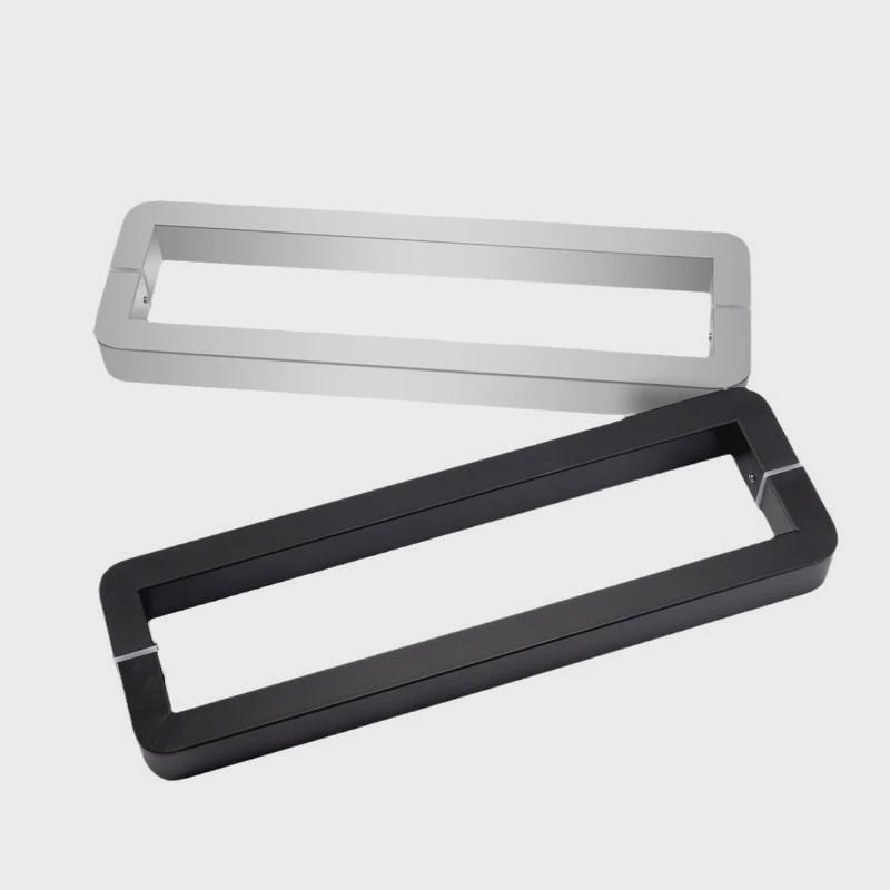 新款圆角a方管加厚不锈钢玻璃门拉手黑色木门烤漆拉丝大门把手