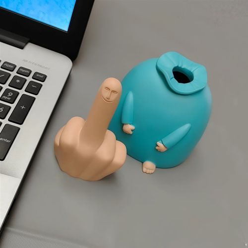 生日礼物蓝胖h中指摆件稀奇古怪送礼物朋友同事搞笑沙雕好玩的东