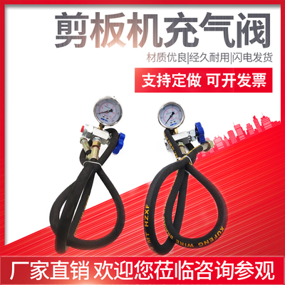剪板机配件抗震充气工具充气阀表压力表加氮气嘴回程氮气缸压脚