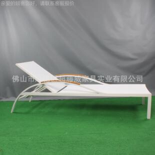 斯林布躺床庭 休CF2732L闲椅 特柚木扶手网布躺床 户网外酒店院沙