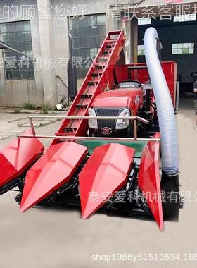 504拖机带2行背式UJM玉拉米收青获机储负扒皮宁夏农用秸秆回收机