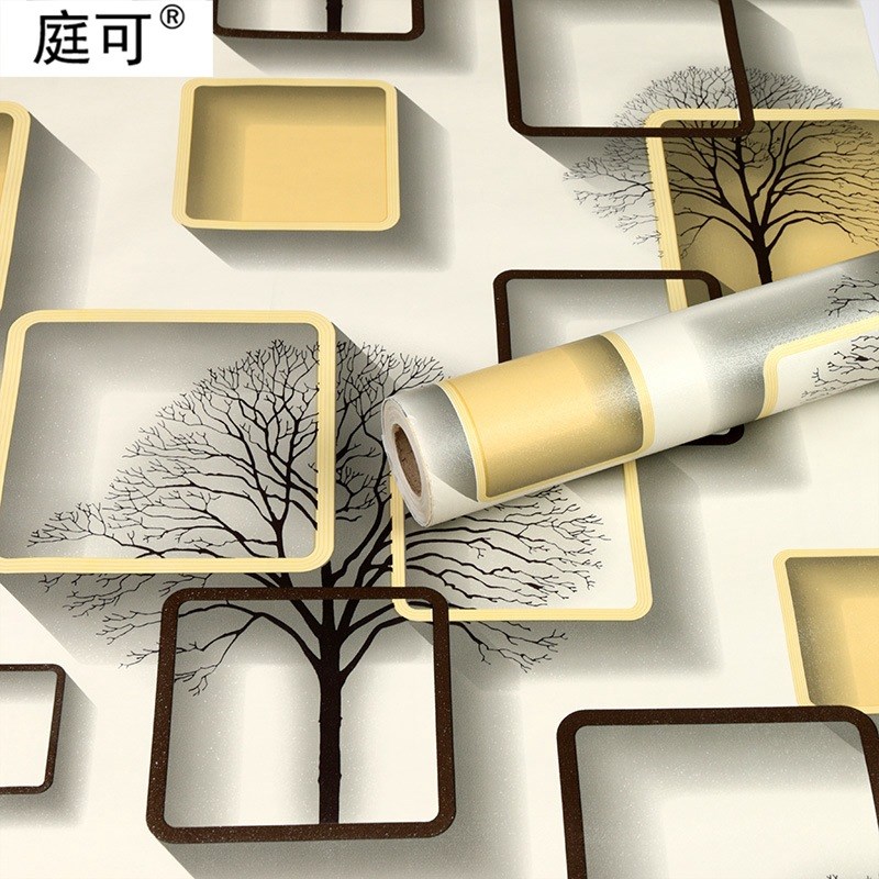 跨境供应3ed立体墙纸自粘电视机背景墙壁纸自贴卧室墙面装饰防水