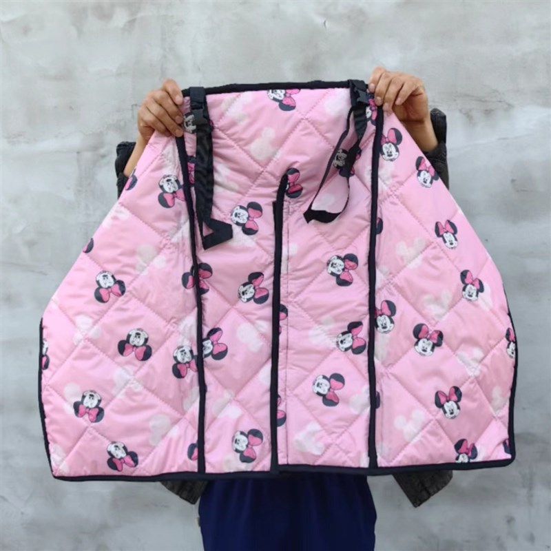 夏季薄款电动车挡风被 电动y车防风被厂家 防晒薄款开叉防风罩