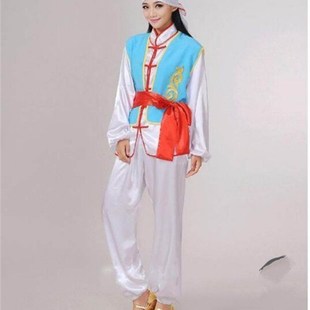 传统安塞腰鼓服装陕北民r族陕西男女秧歌服饰打鼓服阿宝舞台演出