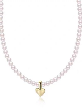 法式极细珍珠爱心吊坠项链u简约小众设计高级感气质一款两带锁骨