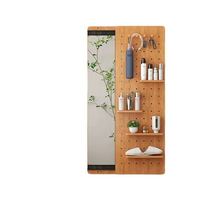 实木壁挂贴墙镜子全身镜隐藏式推拉J穿衣镜家用卧室化妆试衣镜