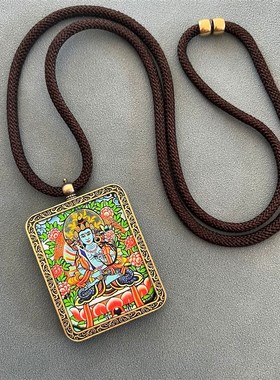 真品西藏手绘唐卡吊坠厂家十二生肖八大守护神景区佛W系纪念品代