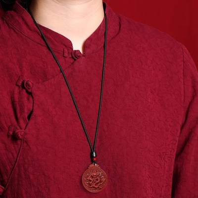 天然朱砂本命年龙牌龙形p吊坠生肖龙项链男女礼物钥匙扣2024龙挂