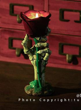 “我将永远爱你至死不渝”骷髅手玫瑰气氛灯万耶诞节礼物