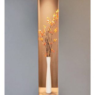 北欧长款细高陶瓷花瓶电视墙秋叶高款花器格栅玄关柜开放格摆件