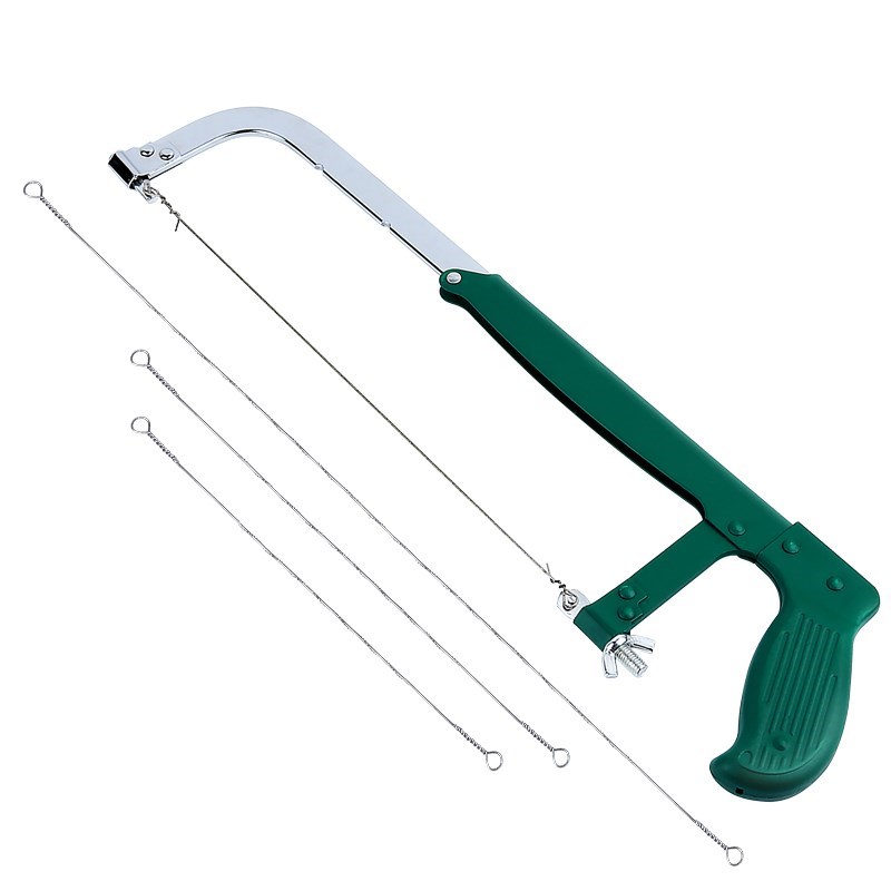 拉花锯条线锯条金属手工锯钢丝齿木工雕花多J面锯条钢锯架弓300mm