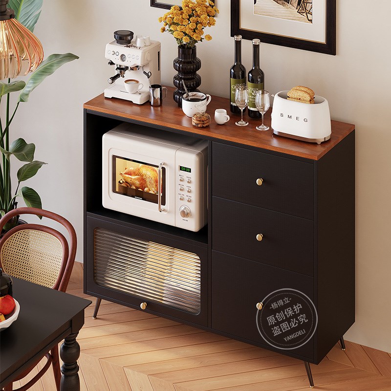 餐边柜钢制客厅复古茶水s柜小型储物柜子微波炉置物柜咖啡吧台边