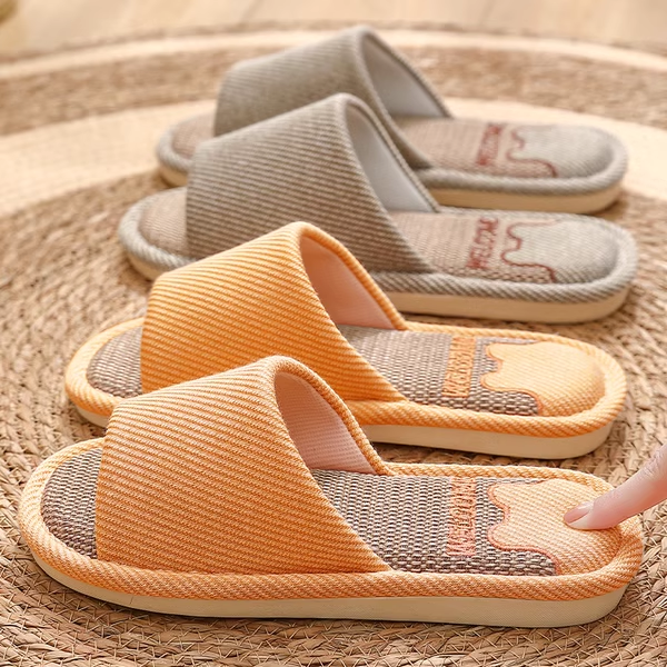春秋亚麻拖鞋女夏天室内家居防滑吸汗情侣静音棉麻布软底拖鞋男,居家布艺,居家亚麻拖鞋,淘宝优惠券,粉丝福利购,淘宝优惠卷