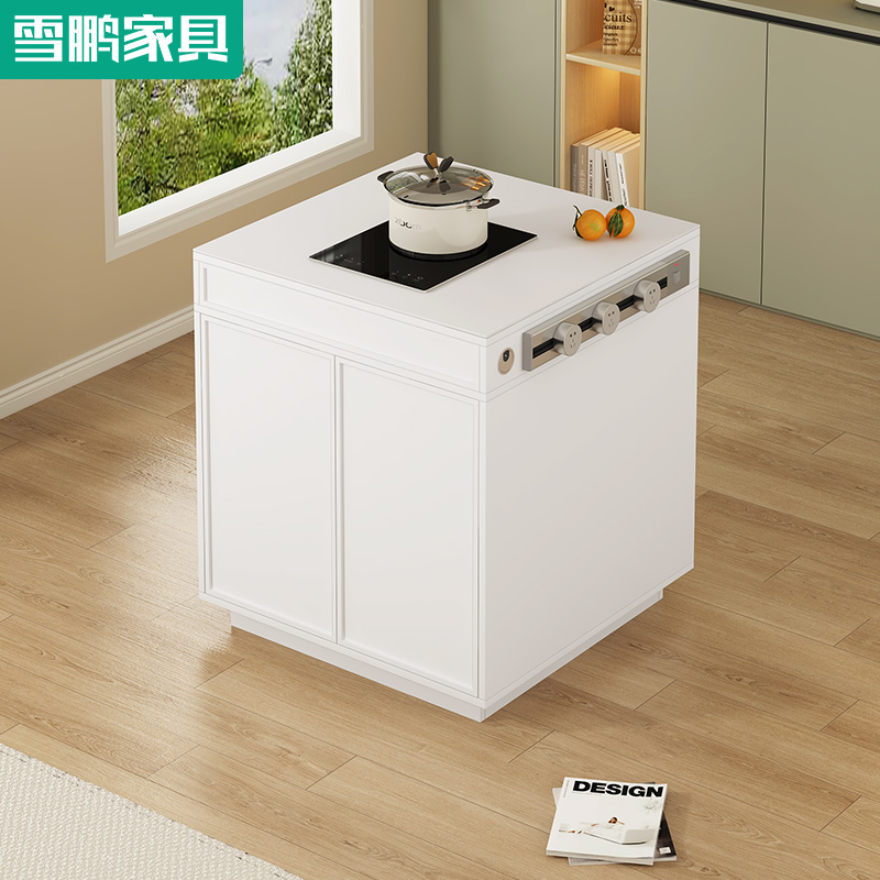 轻奢岩板中岛f台厨房餐桌单独简约开放式吧台茶桌岛台柜小户型