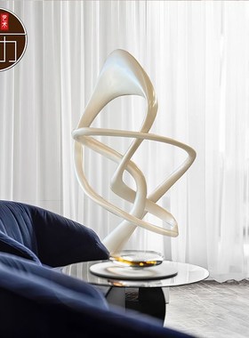 现代大型螺旋飘带雕塑落地摆件酒店D售楼处展厅会所商场装饰艺术