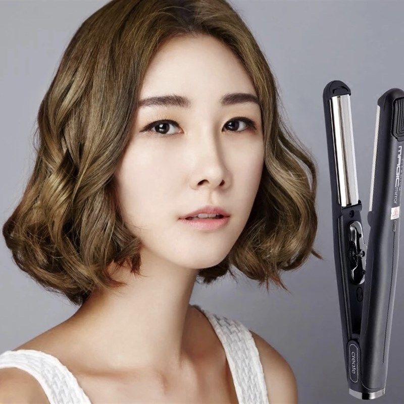 韩国进口CREATE钛合金夹板内扣刘海梨花头大卷直卷两用二合一