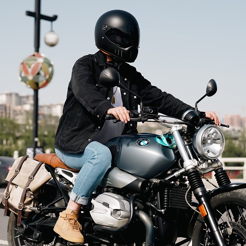 全覆式复古摩托车头盔男骑行巡航机车全盔女士安全U帽四季街车跑