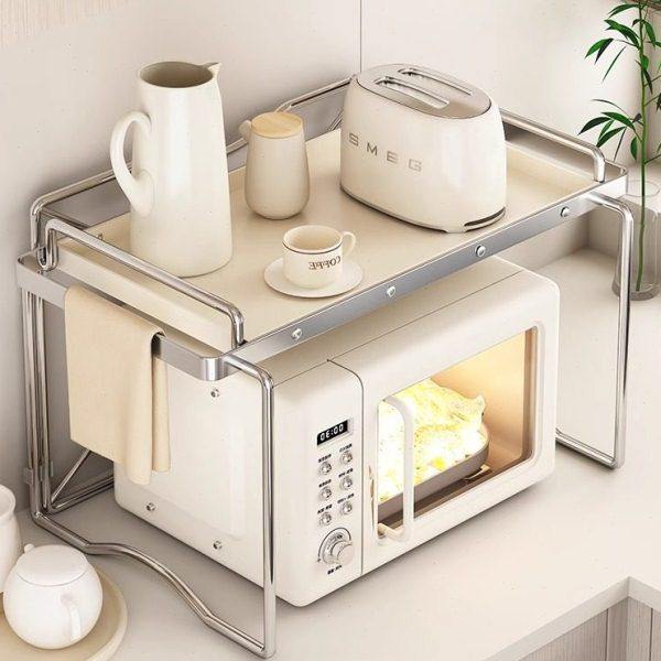 cs不锈钢微波炉架厨房置物架多功能家用台面电饭锅烤箱面包机收纳,厨房/烹饪用具,微波炉置物架,淘宝优惠券,粉丝福利购,淘宝优惠卷