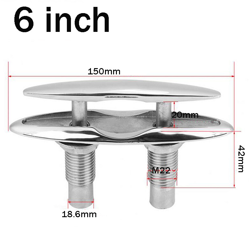 1个船用五金隐形索栓6寸150x42x20x18.6x22mm不锈钢推拉缆绳螺栓