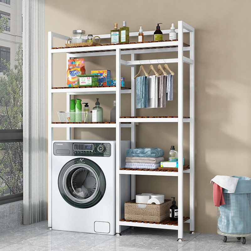 洗衣机置物架落地阳台储物架卫生间多层收纳架滚筒上方架子翻盖
