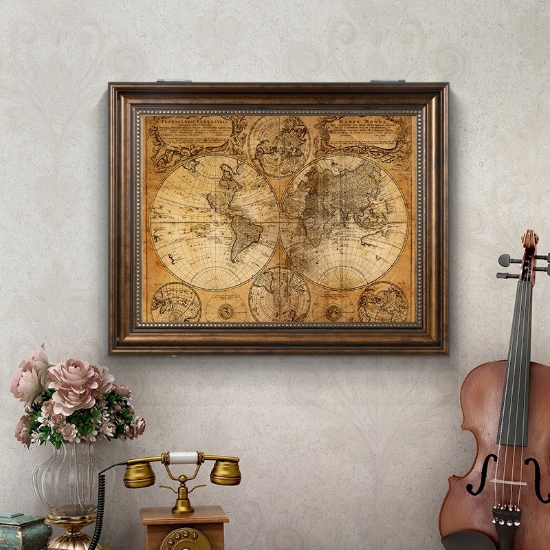 复古图电表箱装饰画美式配电箱电闸盒开关遮挡挂画推拉免打孔画