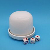 鱼虾蟹色子骰子金线葫芦鸡专用 手摇骰盅色盅甩盅盘碗 陶瓷筛盅