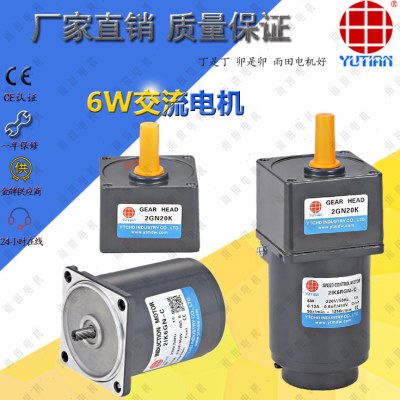雨田6W交流定速调速光轴齿轮减速电机小马达2IK6GN-C
