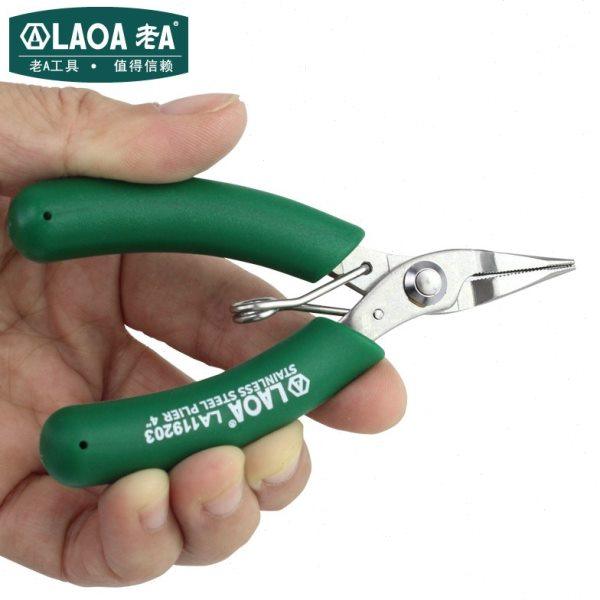 老A台湾有牙尖嘴钳 4寸LA119203不锈钢迷你掌心珠平口尖咀钳子,五金/工具,尖嘴钳,淘宝优惠券,粉丝福利购,淘宝优惠卷
