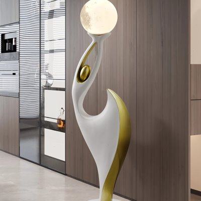 大型落地灯摆件客厅电视柜沙发旁玄关边艺术人物轻奢家居软装饰品