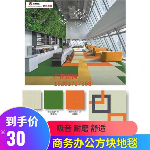 商用耐磨写字楼方块地毯卧室客厅房间家用满铺酒店恒发色彩花园