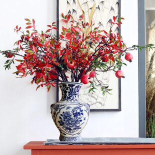 青花瓷陶瓷花摆件中式古香古色客厅水培插花花器桌面博古架摆设