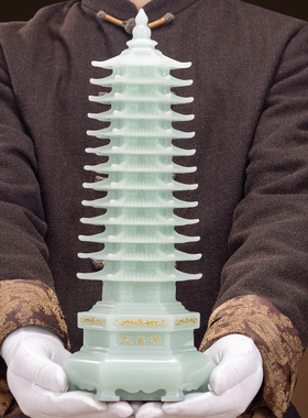 十三层13层文昌塔工艺品仿玉石学生孩子办公装饰摆件领导客厅书桌