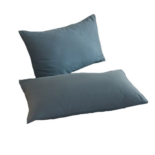 A类纯棉枕头套纯色加厚全棉磨毛单人枕套枕芯套一对装家用48x74cm