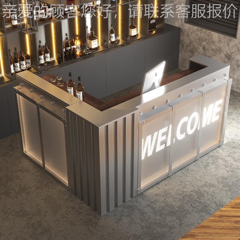 详情咨询餐厅工公业风咖吧台收银健身台房啡厅烧烤店酒吧司前台转