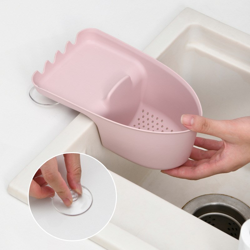 沥水篮干湿分离水槽厨房垃圾过滤篮挂式洗蔬菜沥水滤水架