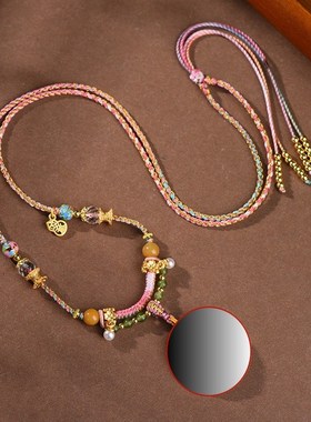 藏式吊坠b绳小清新唐卡扎基拉姆前世今生项链绳复古民族风脖挂