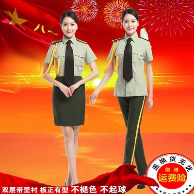 男女礼服夏旗班升旗手文工团乐队服装舞演出服打鼓W制服长袖套装