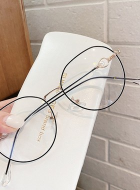 防蓝光眼镜珍珠i镜腿烤漆眼镜框复古金属女士近视眼镜架100368