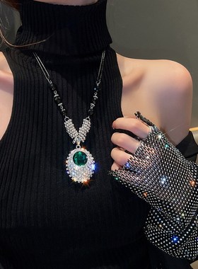 毛衣链2024年新款潮高s级感项链女轻奢小众设计感秋冬夸张吊坠挂