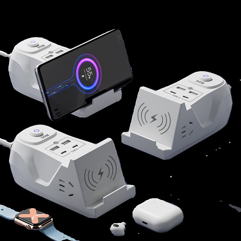 快充30W手机无线充电器通用S插排插线板接插座电线带线魔方多用