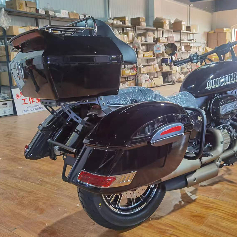 适用钱江QJ350-12E闪350摩托车改装防摔边架大边箱侧箱货箱后尾箱