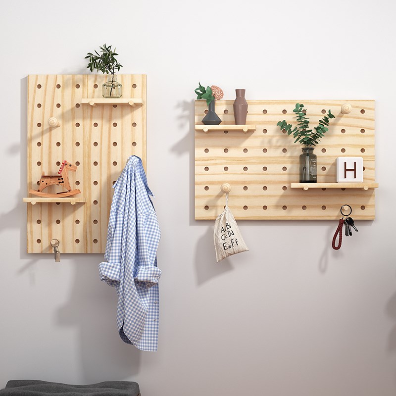 洞洞板改造创意置物架配电盒遮挡壁挂画框北欧实木电表箱装饰画