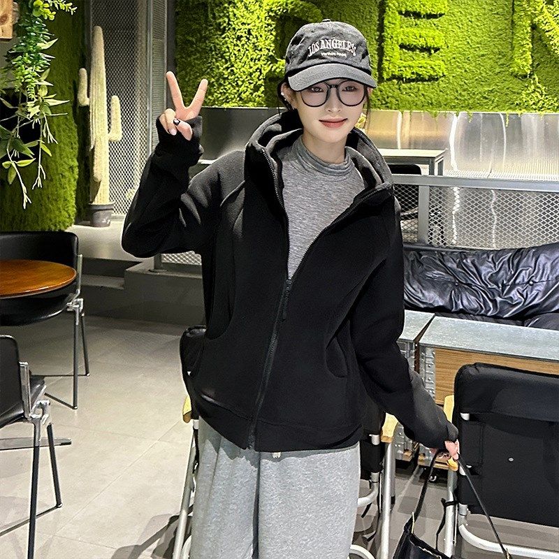 lulu平替奥粒绒卫衣女加绒保暖加厚秋冬户外抓绒衣冲锋衣内胆外套