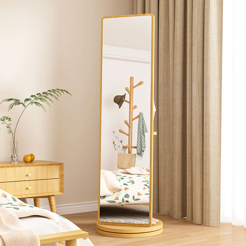 全身落地b镜家用卧室可旋转移动穿衣挂衣置物架一体多功能换衣镜