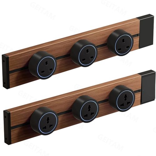 港澳移动轨道插座胡桃木纹插排13A英式英规国际版通用带线1.5米