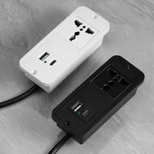 嵌入式家具办公桌橱柜子桌面隐形插座岛台插排茶台插线板AC带线