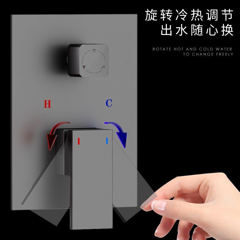 逐一全铜暗装热熔预埋花洒嵌入式恒温淋浴屏花洒镜雨喷头增压套装